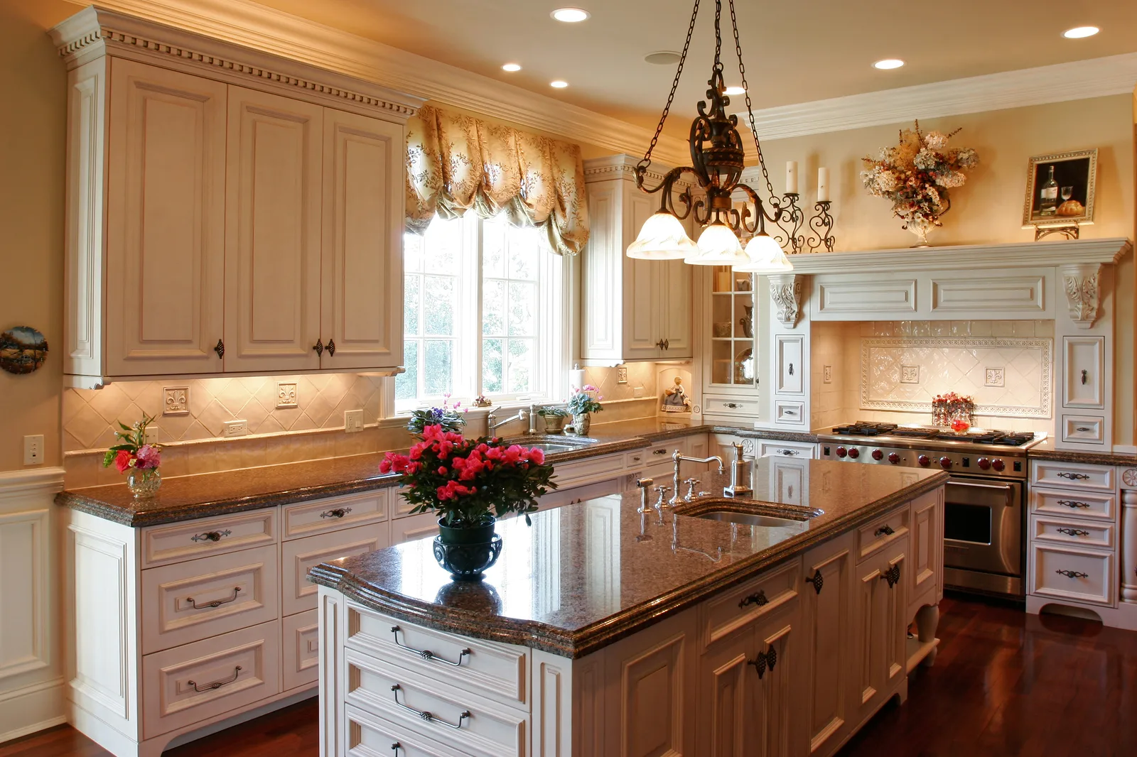 Restored and polished granite countertops
