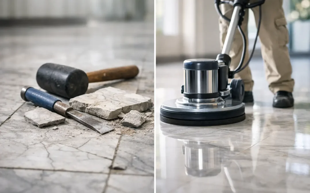 Marble Polishing vs Replacement