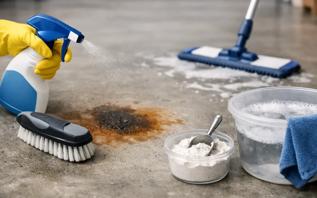 How to Remove Concrete Floor Stains Safely